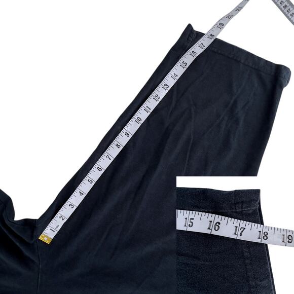 Black Capri Pants Side Pockets Split Hem No Tags - Picture 11 of 12